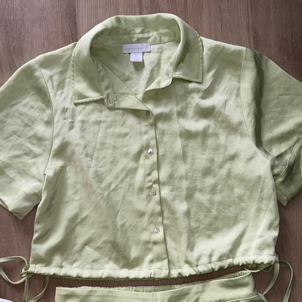 House of Harlow 1960 2 Piece Set Lime Green Sz L - Picture 4 of 16